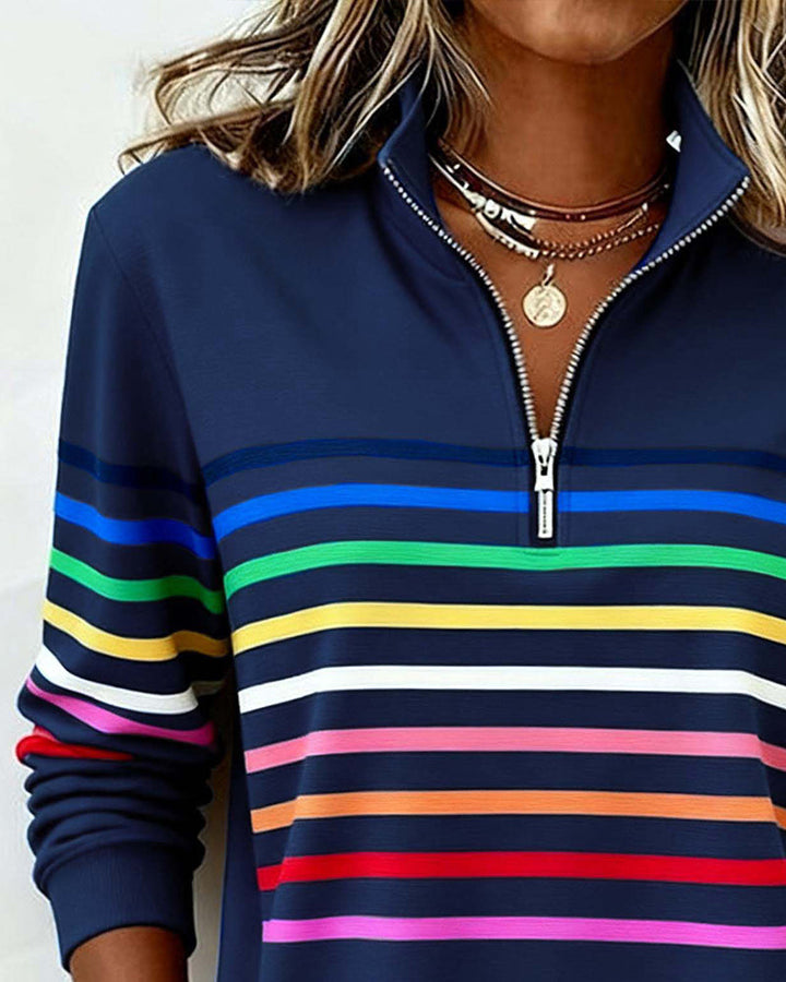 Maggie | Trendy Women's Colorful Zipper Top
