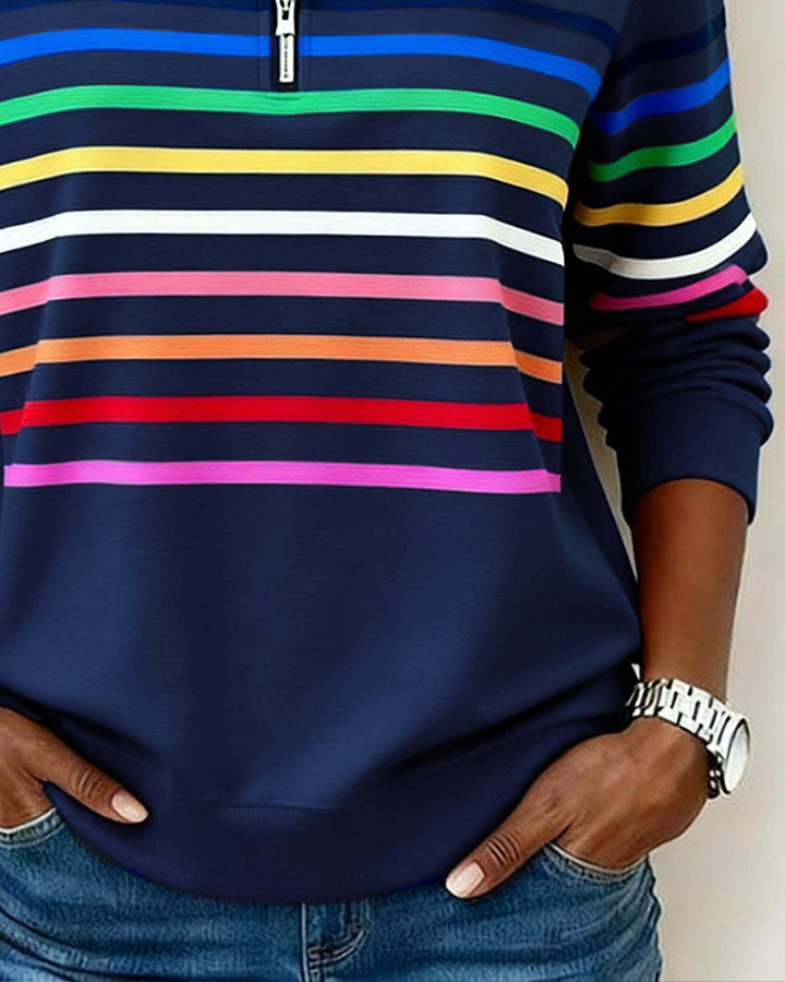 Maggie | Trendy Women's Colorful Zipper Top