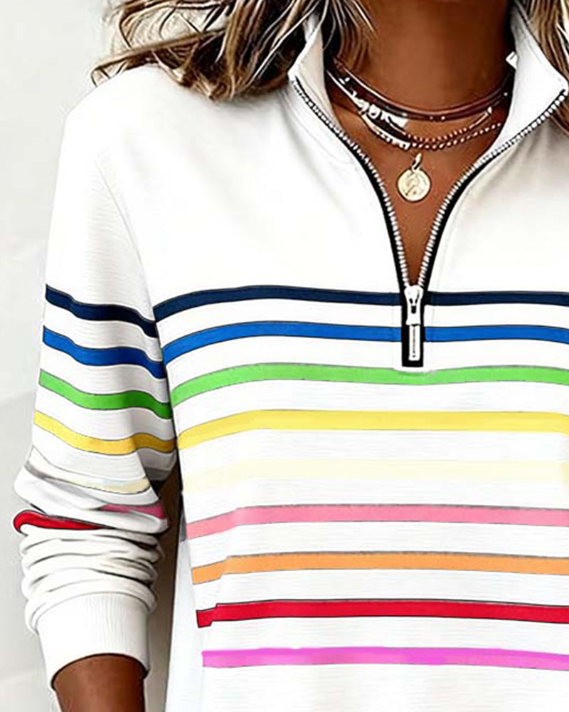 Maggie | Trendy Women's Colorful Zipper Top