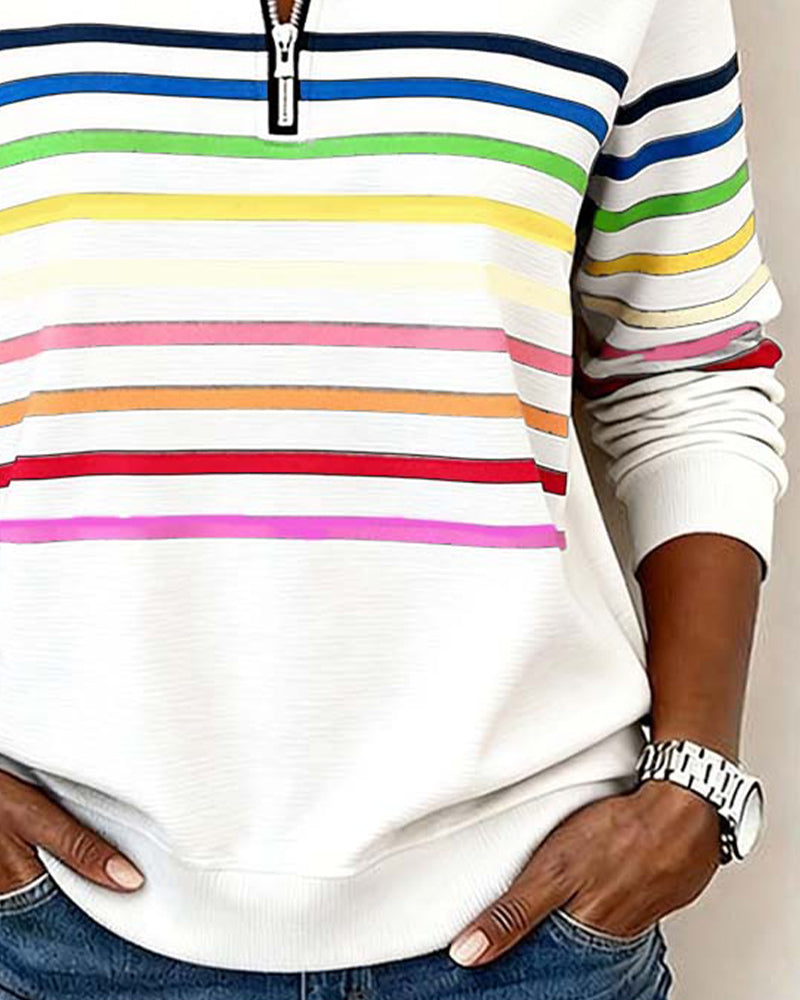 Maggie | Trendy Women's Colorful Zipper Top