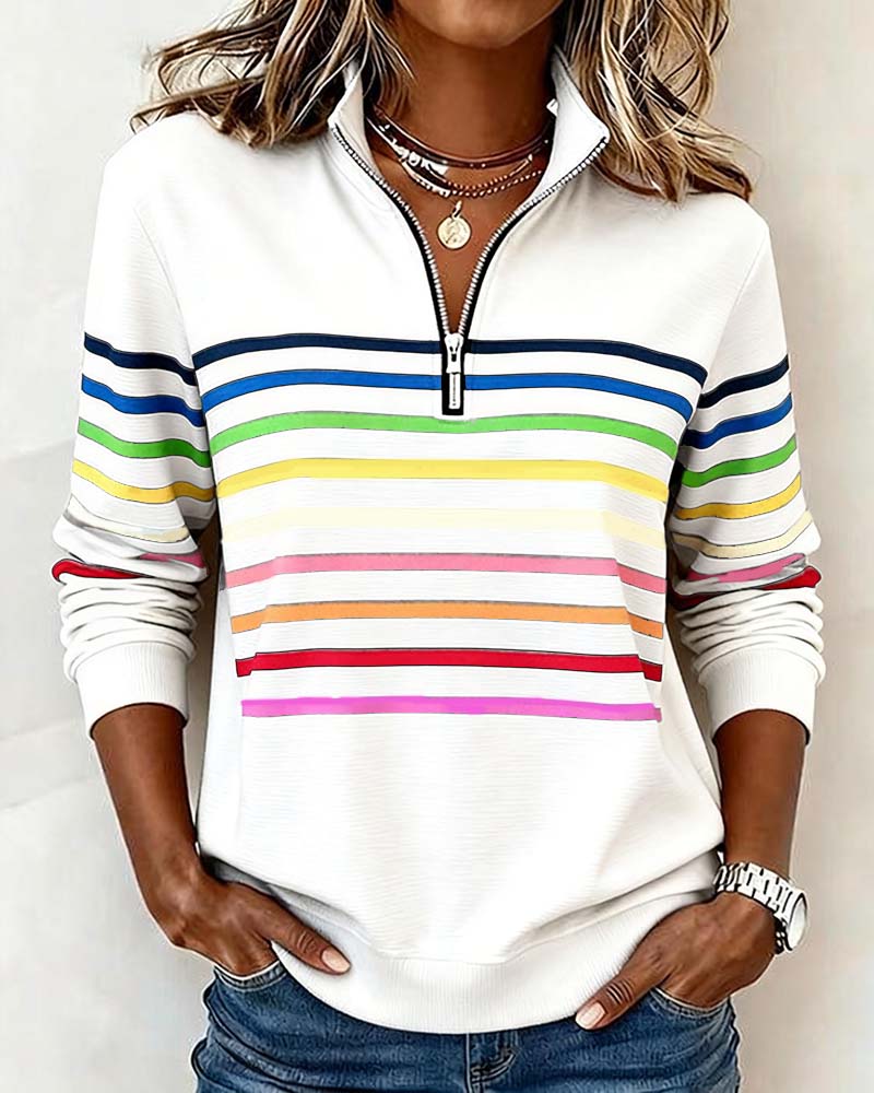 Maggie | Trendy Women's Colorful Zipper Top