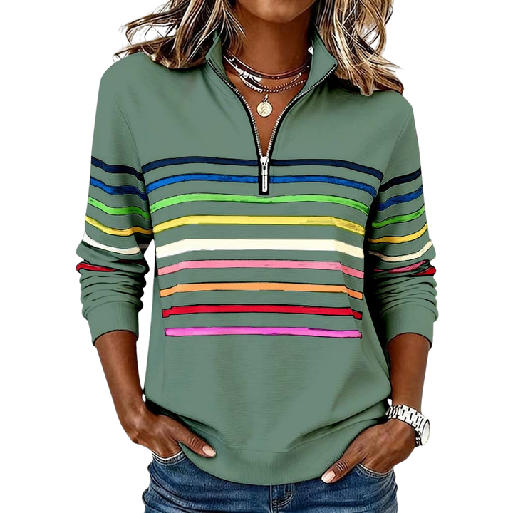 Maggie | Trendy Women's Colorful Zipper Top