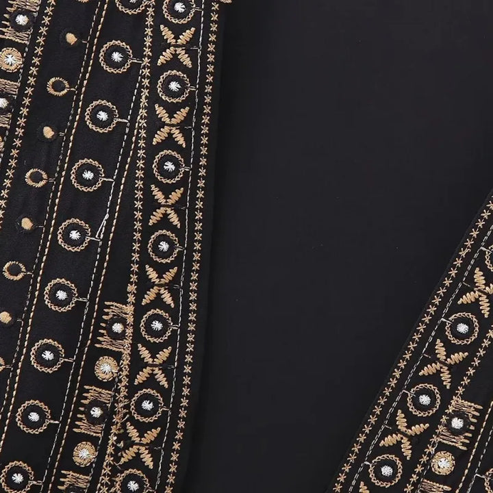 Celestia | Women's Vest with Open Front and Embroidery