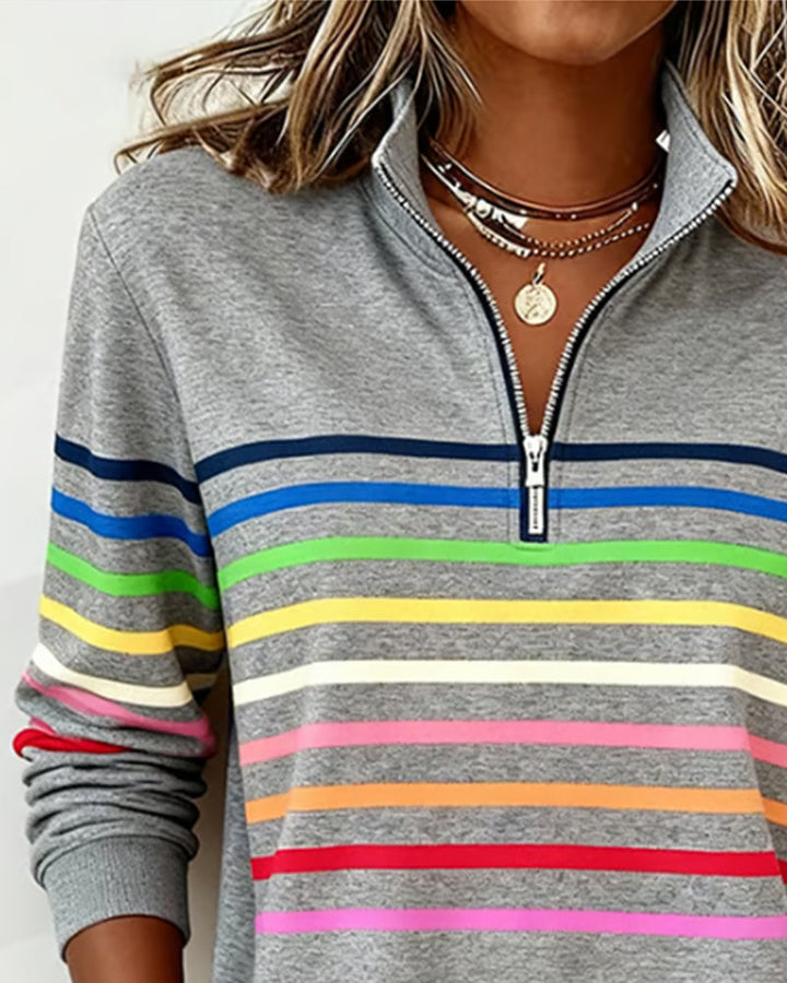 Maggie | Trendy Women's Colorful Zipper Top