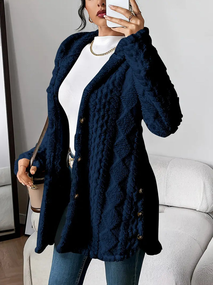 Adriana | Women's Coat with Hood and Button Closure
