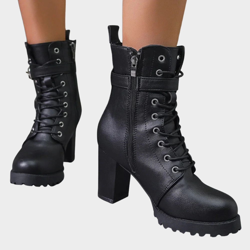Quinn | Flared Heel Ankle Boots