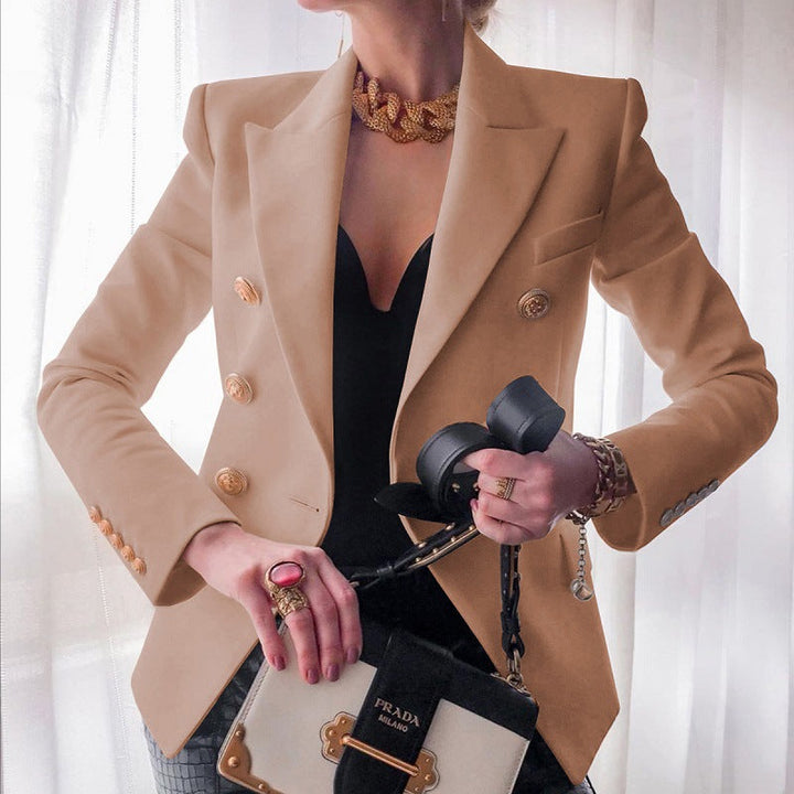 Monroe | Women's Timeless Double-Breasted Blazer Featuring Elegant Gold Buttons