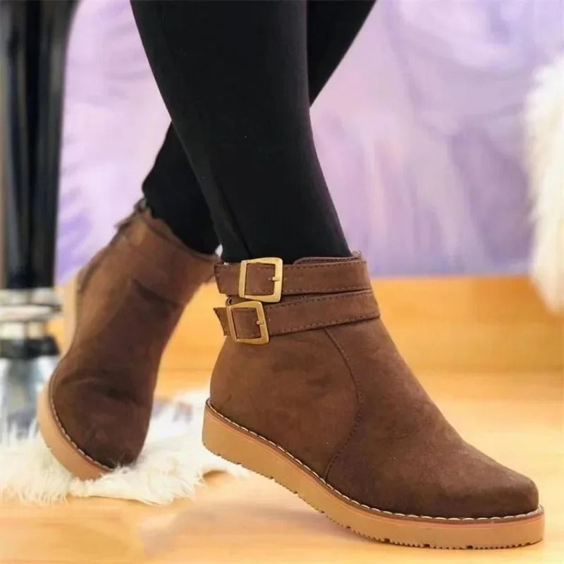 Noor - Women’s Ankle Boots with Double Buckle