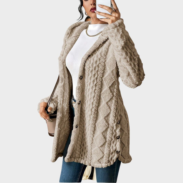 Adriana | Women's Coat with Hood and Button Closure