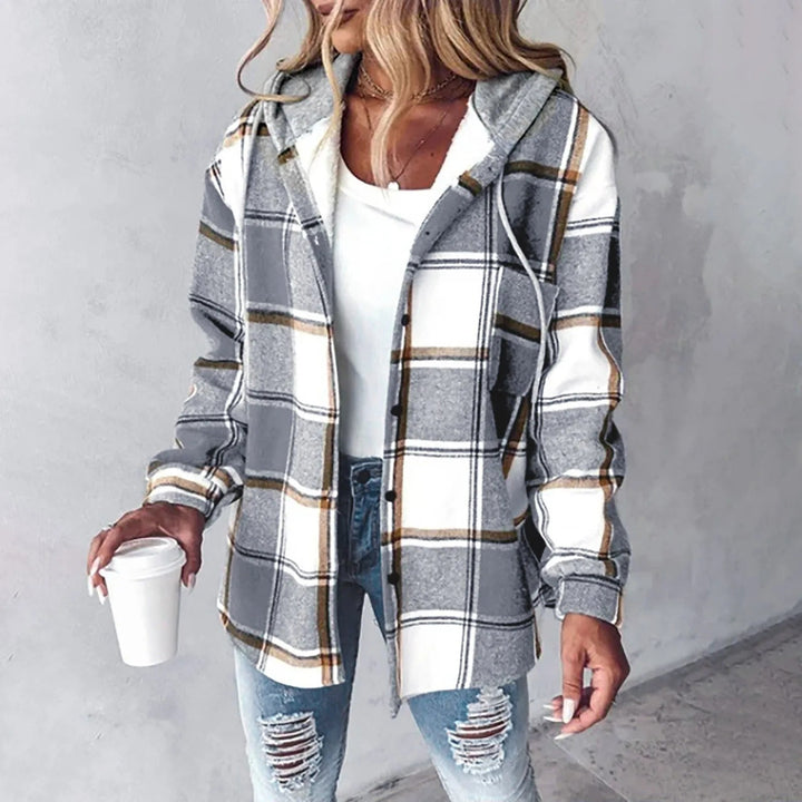 Carmen | Women's Checkered Lined Cardigan