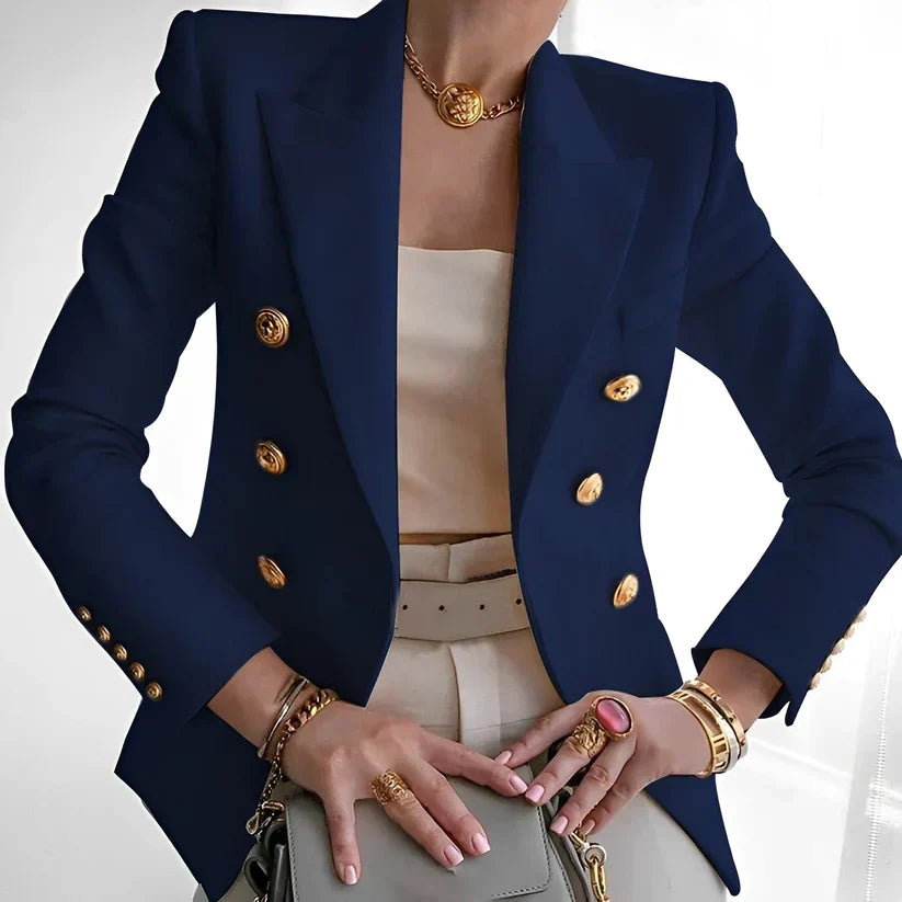 Monroe | Women's Timeless Double-Breasted Blazer Featuring Elegant Gold Buttons