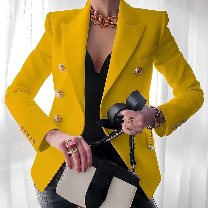 Monroe | Women's Timeless Double-Breasted Blazer Featuring Elegant Gold Buttons