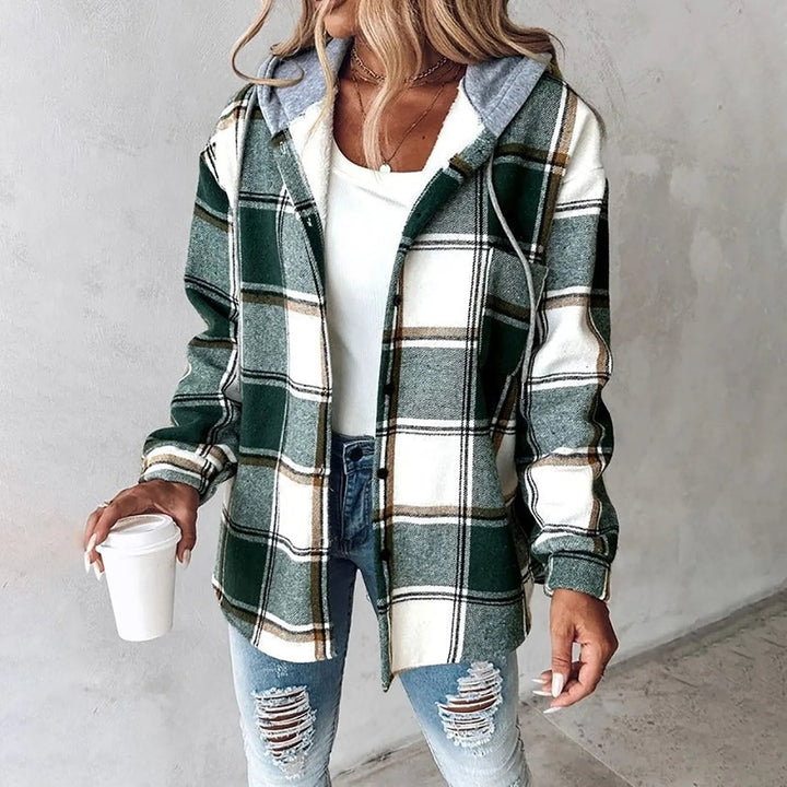 Carmen | Women's Checkered Lined Cardigan