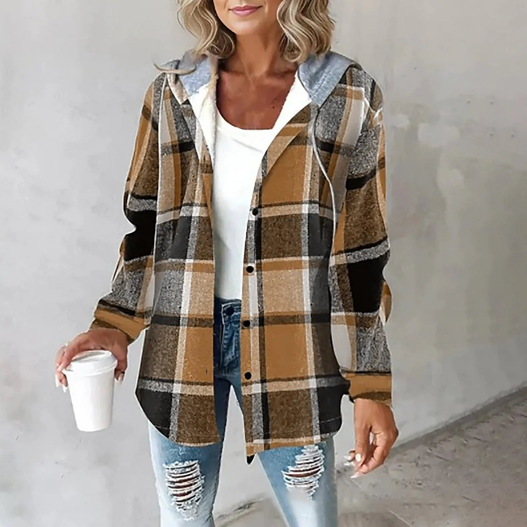 Carmen | Women's Checkered Lined Cardigan