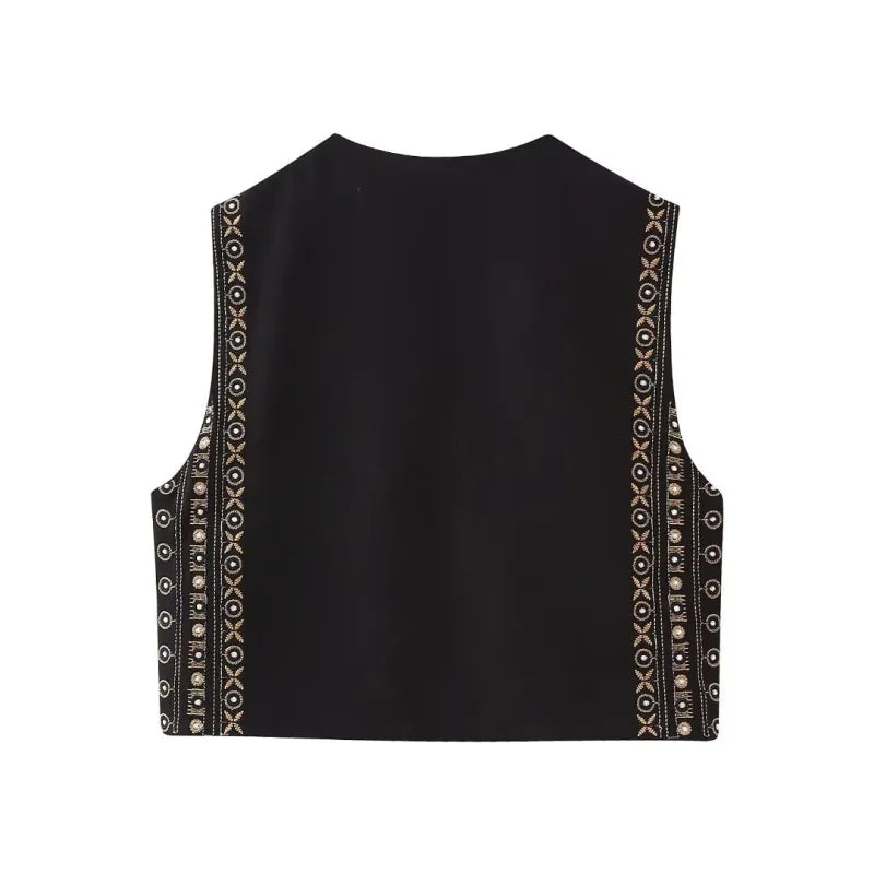Celestia | Women's Vest with Open Front and Embroidery