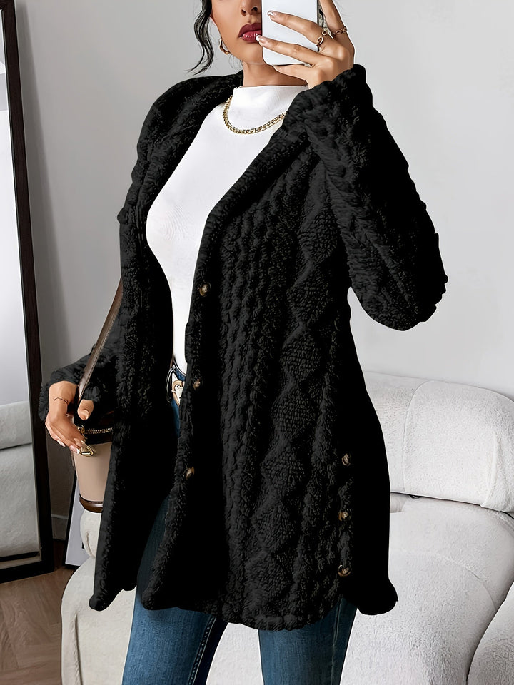 Adriana | Women's Coat with Hood and Button Closure