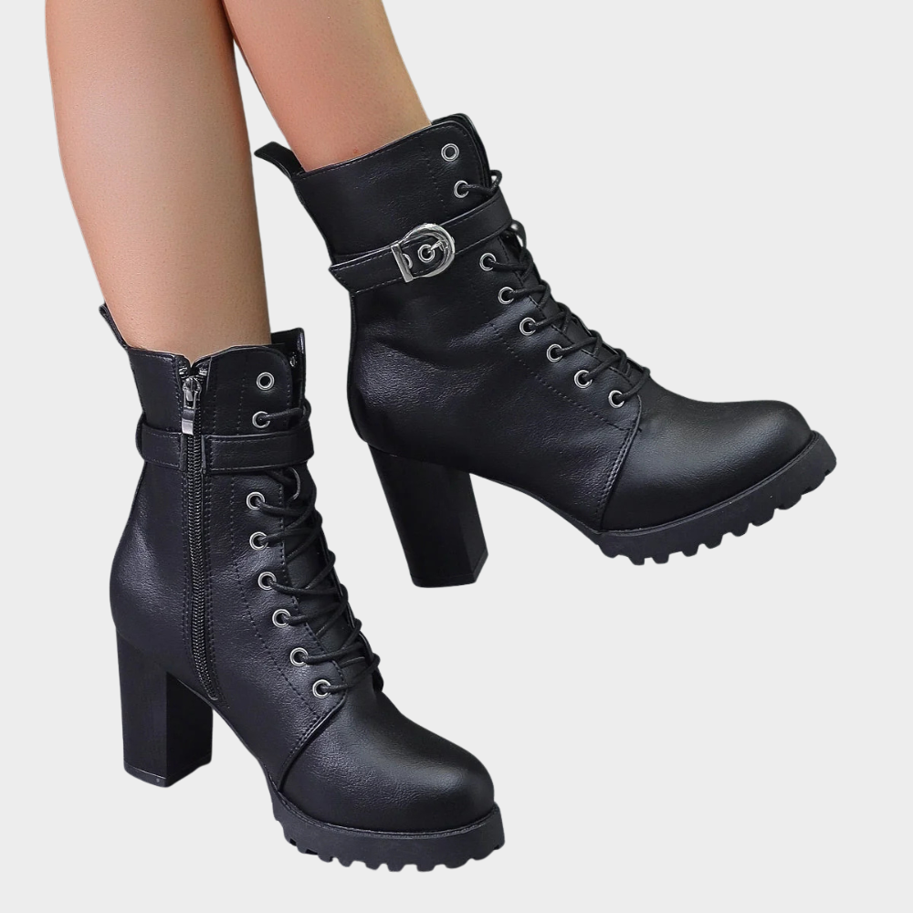 Quinn | Flared Heel Ankle Boots