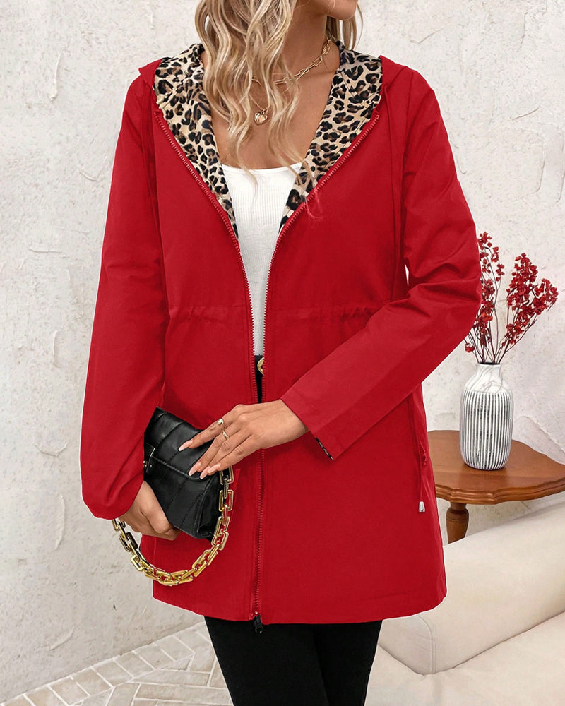 Aleah | Leopard Print Reversible Coat