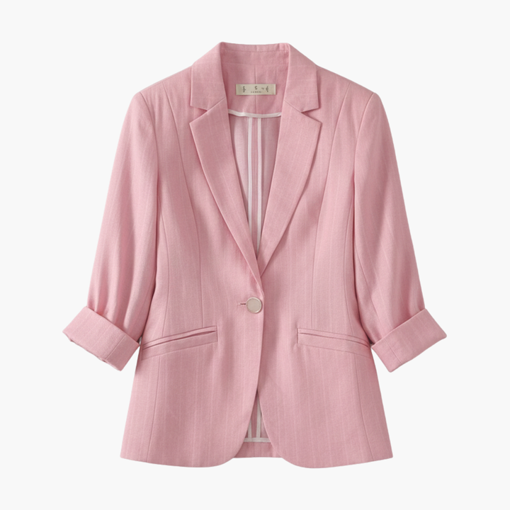 Rosamund | Women's Pink Blazer with 3/4 Sleeves