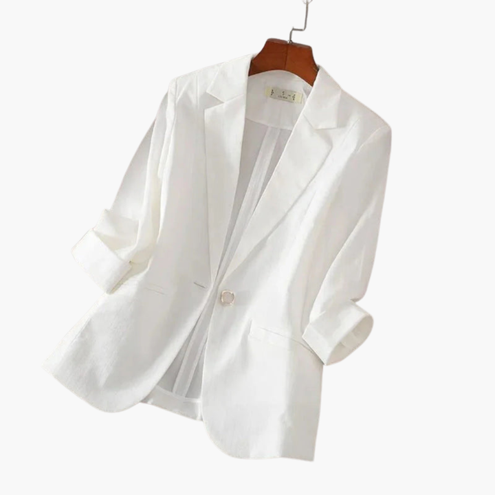 Rosamund | Women's Pink Blazer with 3/4 Sleeves