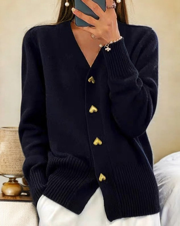 LilyHeart | Elegant Cardigan with Heart Buttons