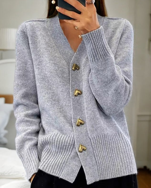 Hayden Chasie | Elegant Heart Button Cardigan
